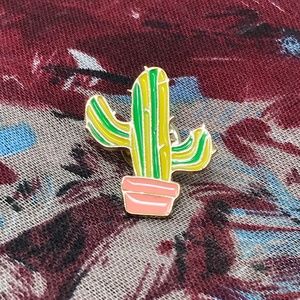 Green & Yellow Cactus Pin Brooch